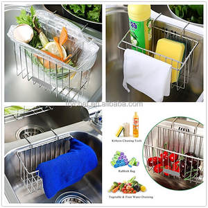 Porta spugna Caddy per lavello da cucina, cestino per organizzazione lavello sottile per accessori da cucina, spugne, spazzole per piatti-acciaio inossidabile - Product Image 4