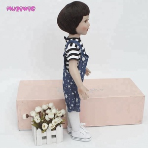 <span class=keywords><strong>Hort</strong></span>-pelucas de cabello marrón oscuro con flequillo para muñecas, accesorios caseros de 18 pulgadas y 18 pulgadas - Product Image 4