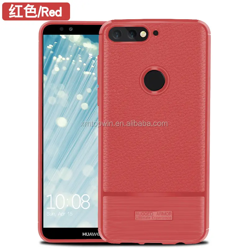 2018 NEW SALE! High quality Litchi Grain TPU Phone Back Case Cover For Huawei Y7 Prime 2018