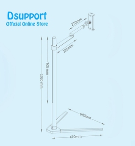 Đa chức năng hợp kim nhôm tầng đứng cho 4-14 inch <span class=keywords><strong>Tablet</strong></span> PC/điện thoại thông minh chủ chiều cao/Góc điều chỉnh dsupport DS-UP-6A - Product Image 5