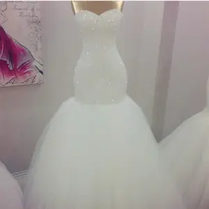 FA112 2022 personalizza come dimensioni Design sposa brillante perline lusso senza spalline sirena abito da sposa su misura abiti da Noiva