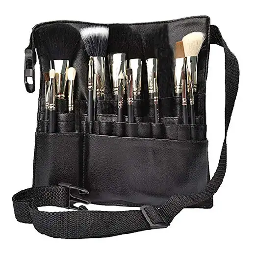 Kit de brosses de maquillage professionnelles, avec logo personnalisé, sac de ceinture pour artiste, 22 poches pièces pour femmes, 50 unités
