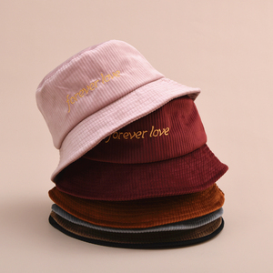 Sombrero de <span class=keywords><strong>pescador</strong></span> de etiqueta privada personalizado de precio de fábrica de calidad de marca sombrero de cubo de pana liso para hombres y mujeres - Product Image 1