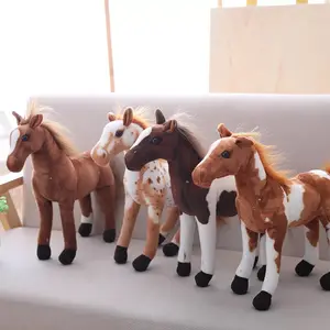 Ngựa Nhồi Bông Hình Động Vật Trung Quốc Thật Đồ Chơi Ngựa Nhồi Bông Màu Nâu Làm Quà Tặng Cho Trẻ Em