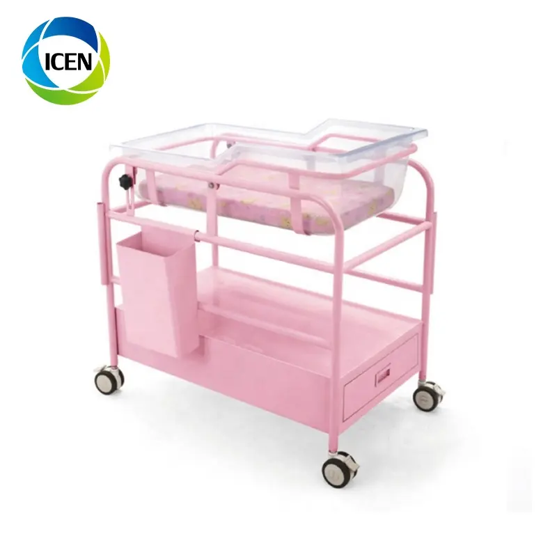 IN-605 hastane lüks ayarlanabilir bebek yatağı bebek arabası yeni doğan bebek yatağı büyük depolama ile