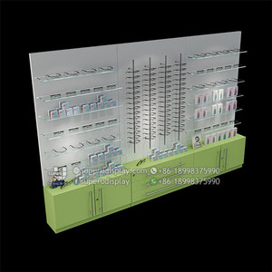 Marco de exhibición de pared para gafas, estante de varillas de alta calidad con cerraduras, muebles de exhibición de tienda óptica - Product Image 1