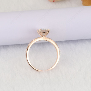 Özelleştirilmiş 14 k 18 k Beyaz Altın Nişan Yüzüğü 1 karat Moissanite Pırlanta Alyans Yüzük kız için