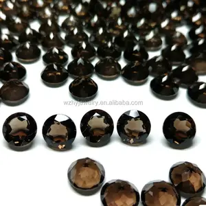 Loose small faceted gemstone natural smoky quartz beads