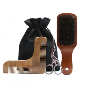 Factory Low Moq 360 Curve Wave Eco Friendly Mens Cleaning Grooming Set Beard Brush Kit China Wood Bristle Home Hair Brush