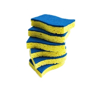 ESD Heavy Duty S Shape Scrub Cleaning Cellulose Sponge Natural Kitchen Cleaner wood pulp sponge