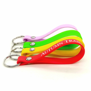 Toptan özelleştirilmiş Logo baskılı silikon kauçuk anahtarlık ücretsiz örnek promosyon Carabiners & anahtarlıklar - Product Image 3