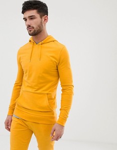 Chándal ajustado amarillo para hombre, algodón, mezcla de poliéster, bolsillo canguro, personalizado, 2019 - Product Image 3