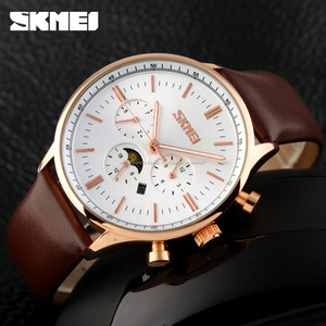 Nuevo diseño skmei oem vestido reloj de marcación especial movimiento de japón ginebra correa de cuero reloj de moda reloj - Product Image 3