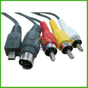 Cavo AV Multiplo 8p 3rca S-video Audio Video per Videocamera Digitale <span class=keywords><strong>Samsung</strong></span> SC-DC164 I SC-DC164w - Product Image 1