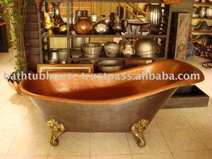 CB014 Bañera de inmersión interior independiente de cobre con accesorios de drenaje Bañeras y bañeras de hidromasaje Producto para uso en interiores - Product Image 1