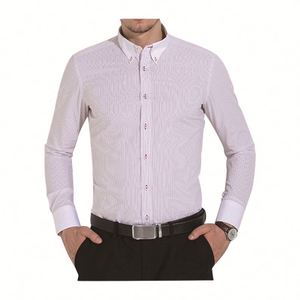 BUTTON DOWN COLLAR REGULAR FIT MEN'S CUSTOM CASUAL RED <span class=keywords><strong>BLACK</strong></span> STRIPE DRESS SHIRT - Product Image 1