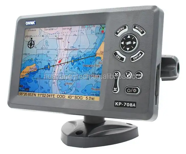 KP-708A/708A + (New!) ONWA 7 "LCD GPS marino Grafico Plotter con la Classe B AIS Transponder (Interna e antenna GPS esterna opzione)