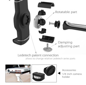Adjustable Clamp Chuck <strong>Tablet</strong> <strong>Holder</strong> Phone Stand Clamp Mount <strong>Holder</strong> for <strong>Tablets</strong> and Smartphone - Product Image 6