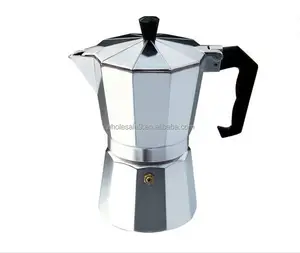 Aluminium Moka Espresso Latte Percolator Kompor Atas Pembuat Kopi Pot