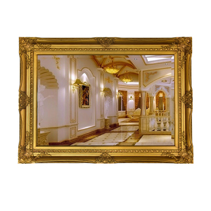 20X24 Inch <span class=keywords><strong>Fancy</strong></span> Phổ Biến Cổ Điển Vàng Phong Cách Baroque Tay Chạm Khắc Gỗ Sơn Dầu Khung - Product Image 2