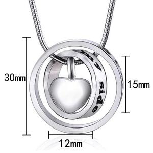 Collar de cenizas de cremación <span class=keywords><strong>para</strong></span> mujer, colgante resistente al agua, recuerdo conmemorativo de mi corazón - Product Image 2