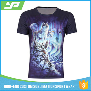 La aduana popular del diseño de la impresión digital de la sublimación al por mayor 100% cotton su propia camiseta de la insigni - Product Image 3