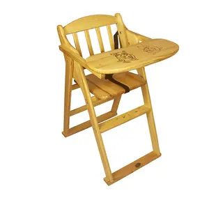 Vintage Wooden High Chair Baby Feeding Antique Highchair