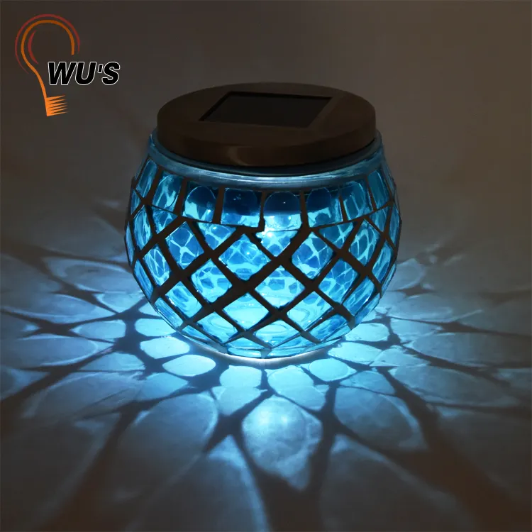 Mosaic Mosaic Lights Fine Appearance Home Garden Decorative Glass Plastic Metal Lights Make Solar Mosaic Lamp