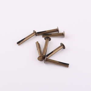 Rivets bifurqués en <span class=keywords><strong>laiton</strong></span> antique, petits rivets fendus en acier creux - Product Image 4