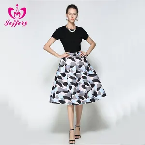 2017 Latest women skirt printed flower skirt india cotton skirt D1017