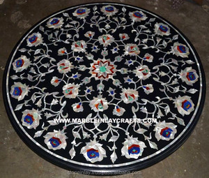 Round Marble Pietra Dura Marble Inlay Table Top - Product Image 1