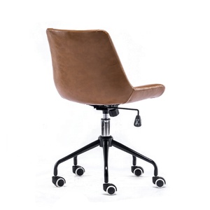 Brown Synthetic PU Leather Full Back <strong>Swivel</strong> <strong>Office</strong> <strong>Chair</strong> with <strong>Wheels</strong>, <strong>Office</strong> Furniture, Commercial Furniture - Product Image 4