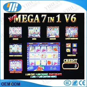 Yeni Mega 7 in 1 V6 Yuvası oyun tahtası Casino oyunu PCB kurulu