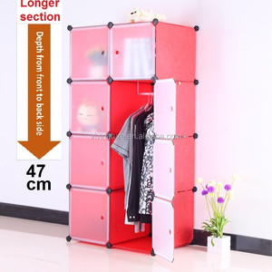 Portable En Plastique BRICOLAGE Armoire avec Portes et Cintres - Product Image 2