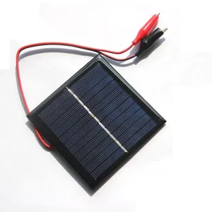 Solar Cells Panel 5.5V 1W Portable Polycrystalline Silicon Solar Generator 95*95*3mm Mini Solar Cell Board with Crocodile Clip