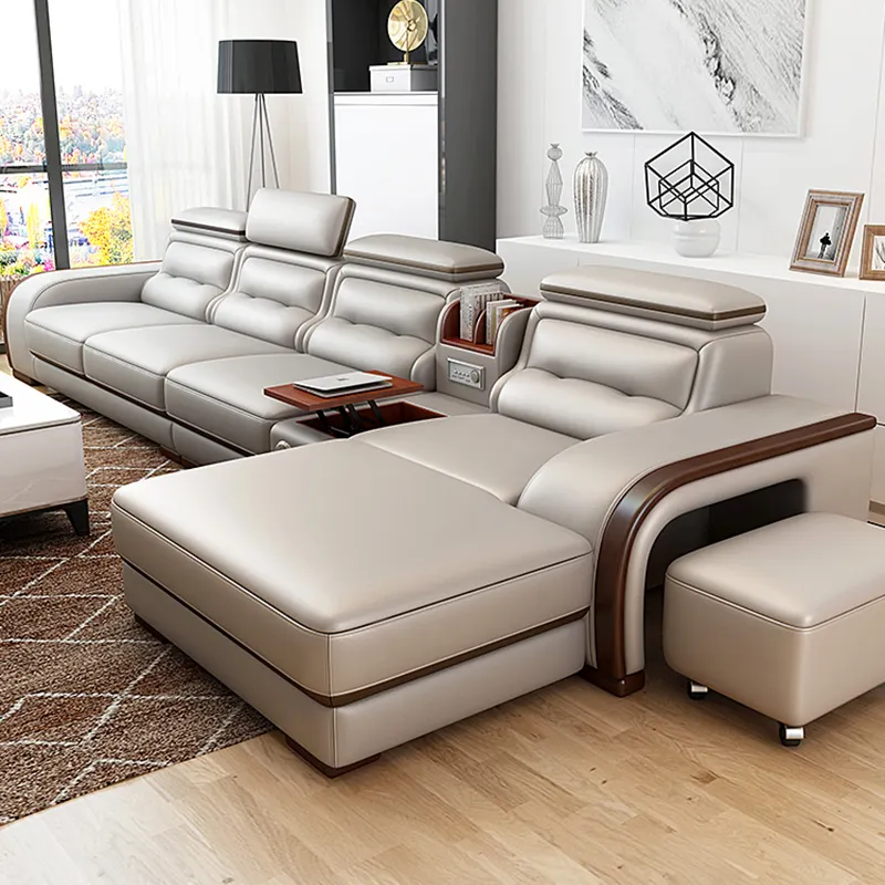 Muebles de salón para el hogar de alta calidad, nuevos diseños de sofá en forma de I