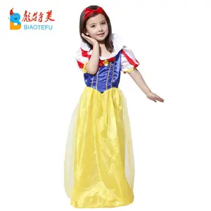 children carnival girl snow white princess cosplay fancy dress costumes party cosplay kids costumes in TV/MOVIES in stock