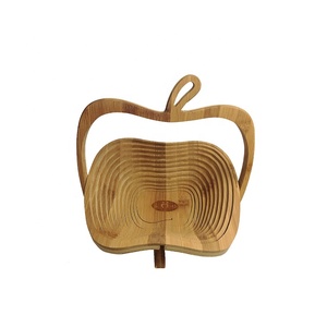 Panier <span class=keywords><strong>à</strong></span> <span class=keywords><strong>fruits</strong></span> en bambou pliable en forme de pomme - Product Image 2
