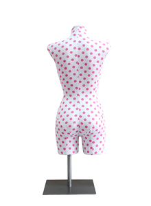 จุดสีชมพูผ้าครอบคลุมครึ่ง Body ลำตัวหุ่นนางแบบหญิงสแควร์ขาตั้ง - Product Image 4