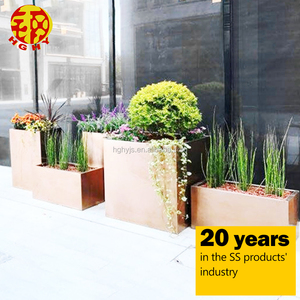 Pot de fleurs rectangulaire pour pot de fleurs, support en acier inoxydable brossé, offre spéciale - Product Image 6