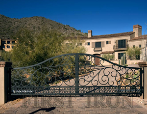 Puerta de Hierro forjado personalizada estilo mediterráneo español, CA - Product Image 1