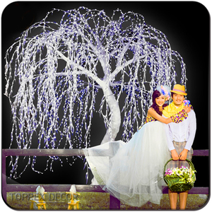 Arbre de <span class=keywords><strong>saule</strong></span> pleureur d'extérieur, plante artificielle décorative éclairée par LED, <span class=keywords><strong>blanc</strong></span> chaud, matériau <span class=keywords><strong>en</strong></span> cuivre, indice de protection IP65, Noël, Halloween - Product Image 3