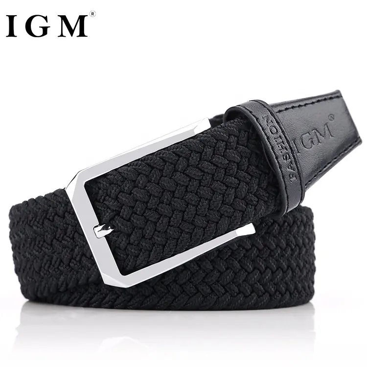 Custom Groothandel Knit Web Weave Geweven Katoen Golf Polyester Stof Unisex Verstelbare Vrouwen Mannen Elastische Gevlochten Stretch Riem