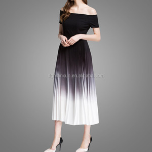 Moda Gradual color <span class=keywords><strong>de</strong></span> hombro del Cuello del Barco Bodycon Plisada Maxi Vestido <span class=keywords><strong>de</strong></span> Fiesta <span class=keywords><strong>de</strong></span> Las Señoras Vestido <span class=keywords><strong>de</strong></span> Noche - Product Image 3