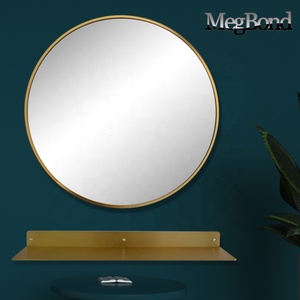<strong>Thin</strong> Round Aluminum Framed Wall <strong>Mirror</strong> Brushed Brass Color Art Deco Style for Simple Decorative Wall <strong>Mirrors</strong> - Product Image 3