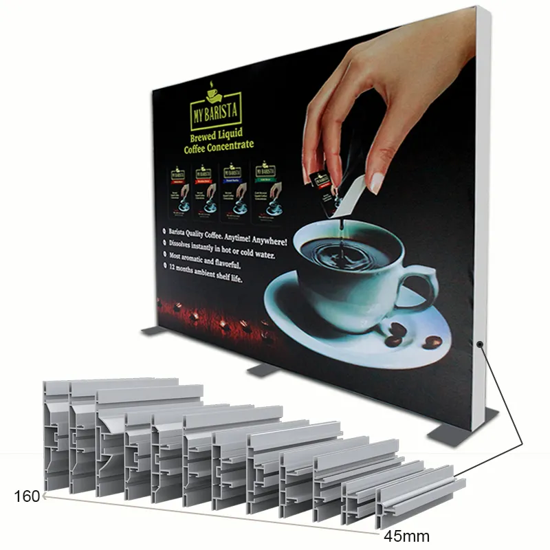 80mm 100mm 120mm 160mm double sided tradeshow advertising led fabric light box