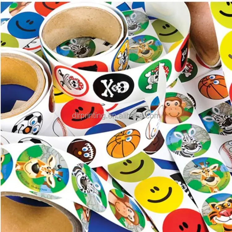 Kinderen Smiley Gezichten Ronde Beloning Stickers School Leraar roll stickers