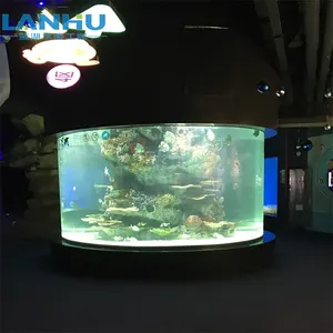 Lámina acrílica transparente personalizada, cilindro de peces de acuario, gran acuario marino, proveedor de China