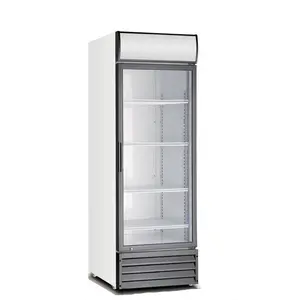 Hohe Qualität Fan Kühlung Einzelne Tür trinken Chiller Kommerziellen Glas Aufrecht Display Kühlschrank Kühlschrank Schaufenster