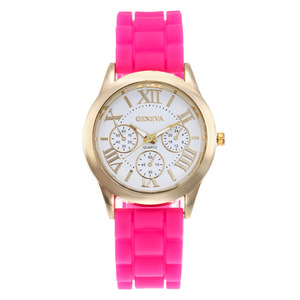 Montre en gel de silice de Genève, montre pour femmes de couleur bonbon, montre à quartz, montre de mode féminine - Product Image 3